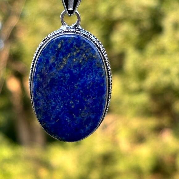 Hand Crafted Jewelry - 925 Sterling Lapis Lazuli Pendant